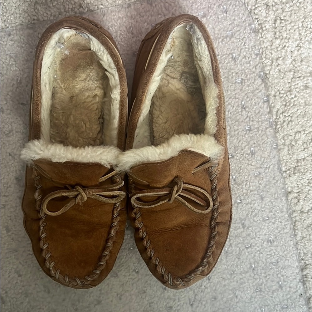 L.L. Bean Tan Moccasin Slippers